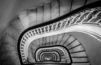 black and white fine art new york city architecture long exposure spiral staircase